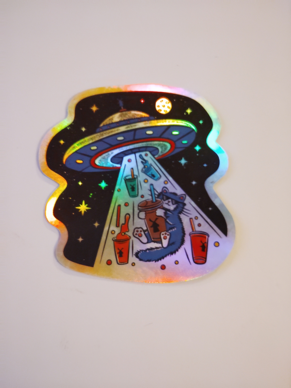 Dutch Bros Holographic UFO  Sticker